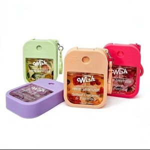 4pk Wish Hand Sanitizer and Moisturizer in various scents with hooks